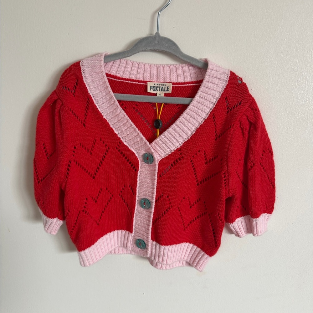 Red and Pink Heart Cardigan
